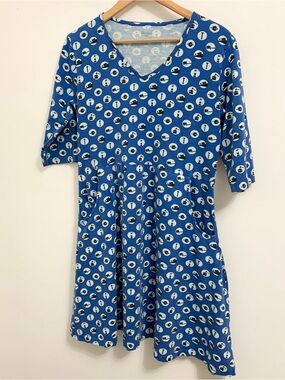 Svaha Simple Machines Organic Cotton Dress 3/4 sleeve 2 Pockets Womens 14 STEM